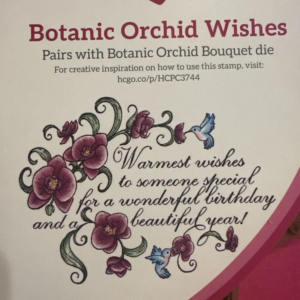 Heartfelt Creations Botanic Orchid Wishes Cling Stamps HCPC-3744